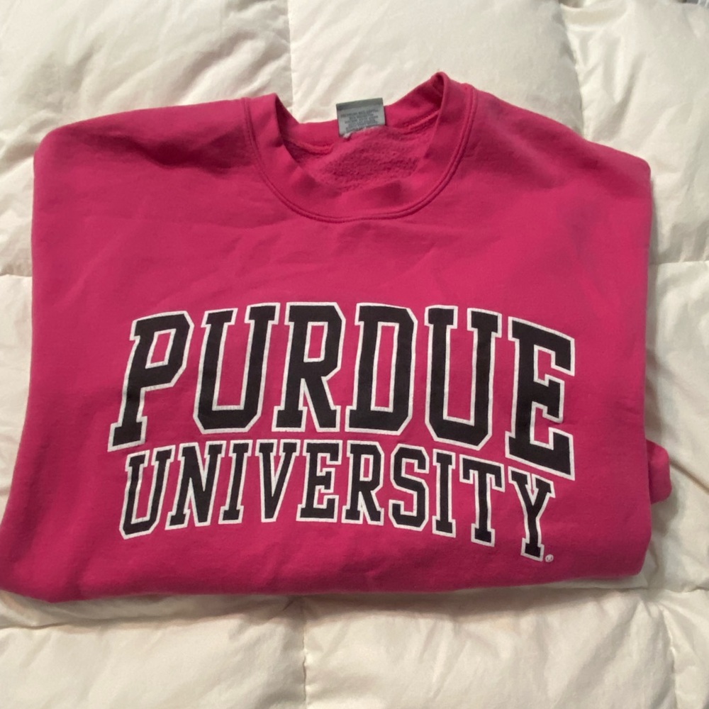 Pink Purdue Crew Neck Sweat Shirt